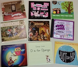 Photo of nine children's music cds