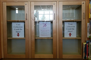 Photo of an empty glass display case