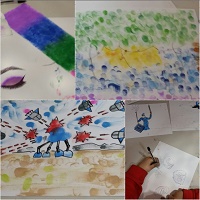 Photo collage of children's artwork
