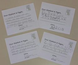 E & P Postcards Photo of four postcards written by children