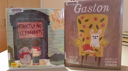 Photo of two children's books titled strictly no elephants and gaston