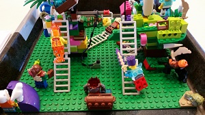Photo of a lego model of a playground made by a child