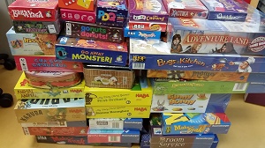 Photo of two stacks of board games