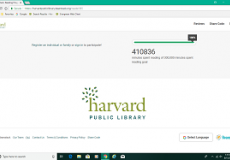 Image of a computer screen showing summer reading information