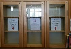 Photo of an empty glass display case