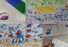 Photo collage of children's artwork