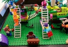Photo of a lego model of a playground made by a child