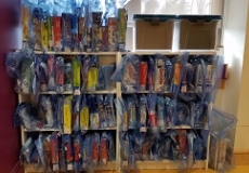 New 2018 Games Photo of library shelves filled with board games in plastic bags