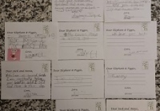 Photo of ten postcards written by children